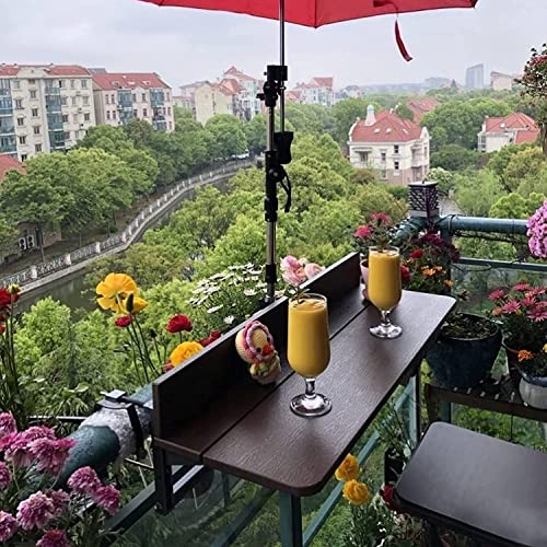 Mesa suspensa para corrimão de varanda, mesa de parede dobrável ao ar livre, mesa de bar de lazer, p