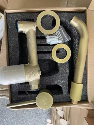 imiiHO 017 Rubinetto per lavabo da parete, ottone spazzolato, tono bronzo, rubinetto da parete per bagno