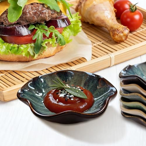 ZestyQuill 6-Pack Ceramic Soy Sauce Dipping Bowls, 6 Colors, 2.5oz, 4.1in - image 2