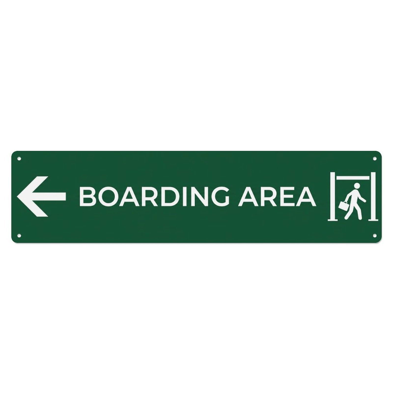Okahys 4X16inch(10X40cm) Boarding Area Sign Forest White Left Metal Tin Sign