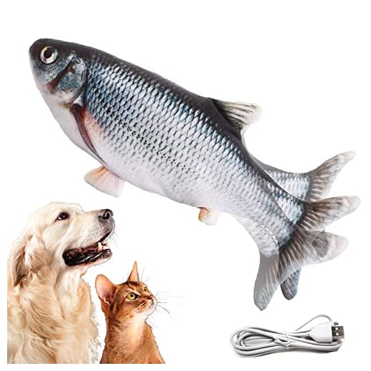VAIZIQ Flopping Fish Electric Moving Dog Fish Toy，Realistic Flopping Fish Rocking Dog Toy, Dog Toys Interactive Pet Toys for Dog Exercise，Small and Medium Dog Floppy Fish Dog Chew Toy
