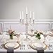 Klikel Traditional 24 Inch Silver Candelabras 5 Candle With Crystal Drops - Classic Elegant Design - Wedding, Dinner Party And Formal Event Centerpiece - Nickel Plated Aluminum
