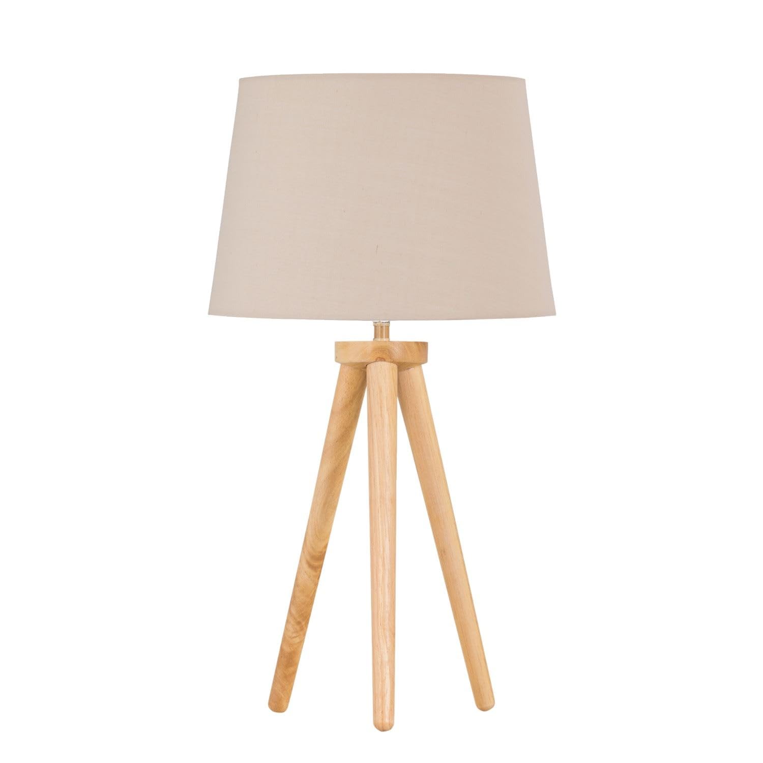 Voyage - Light Oak Table Lamp or Bedside Light with Natural Shade
