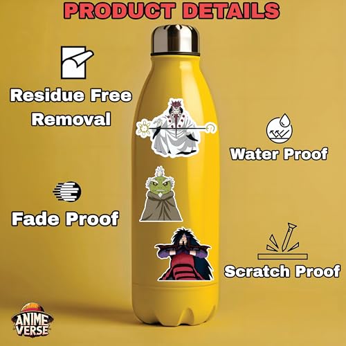 Image of AnimeVerse Pack of 50 Naru Anime Stickers for Laptop, Phone, Guitar, Bike, PC, | Waterproof Glossy Vinyl Decals | Residue-Free Anime Stickers Collection (Naruto Shippuden)