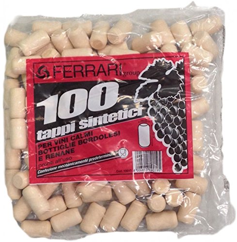 Ferrari Tappi Sintetici Eco Smussati Vini Fermi Confezione 100 Pezzi