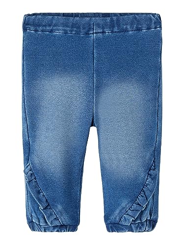 NAME IT Baby - Mädchen Nbfbella Shaped R SWE 2404-tr Noos Jeanshose, Medium Blue Denim, 74 EU