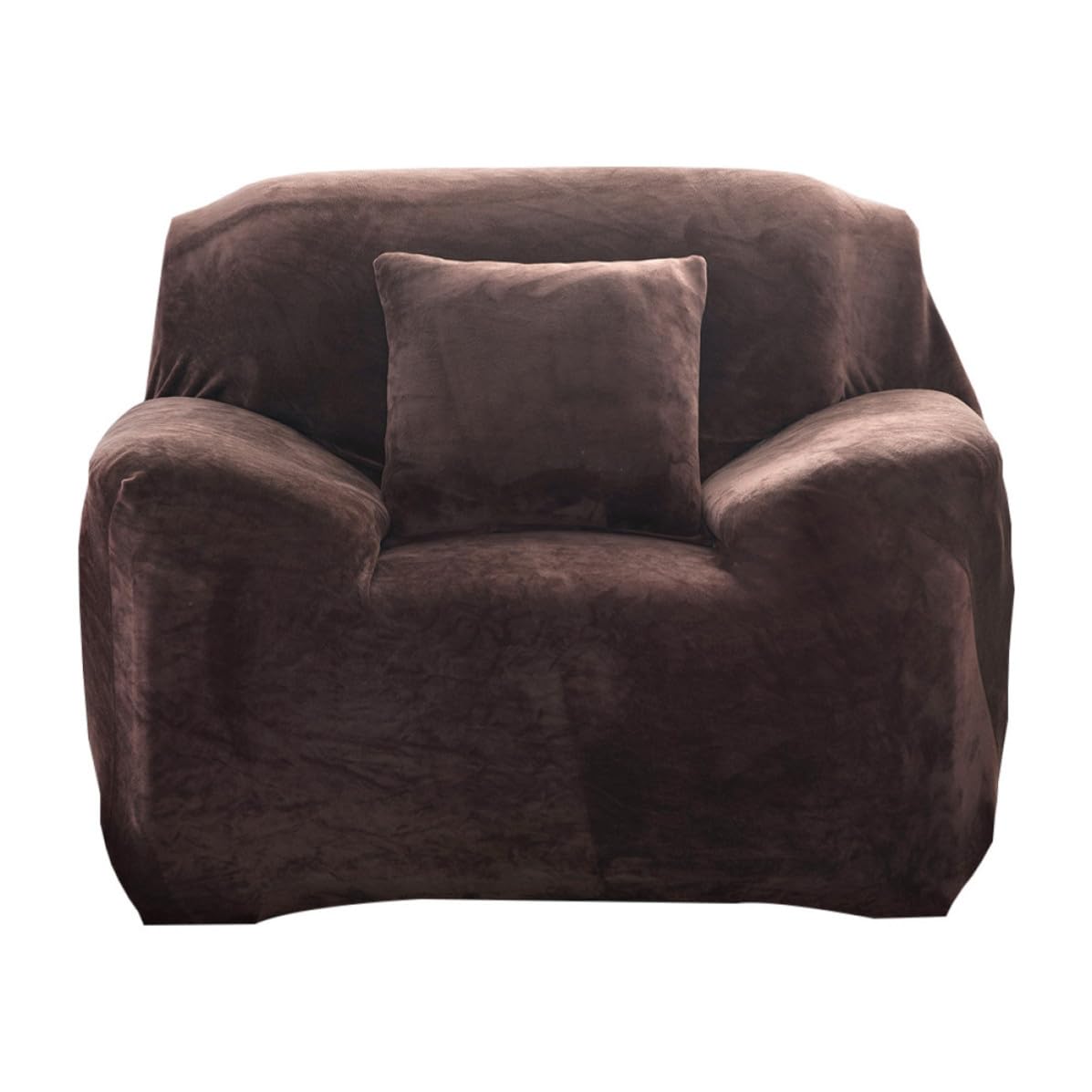 Housse de canapé extensible café pour un salon chaleureux et serein