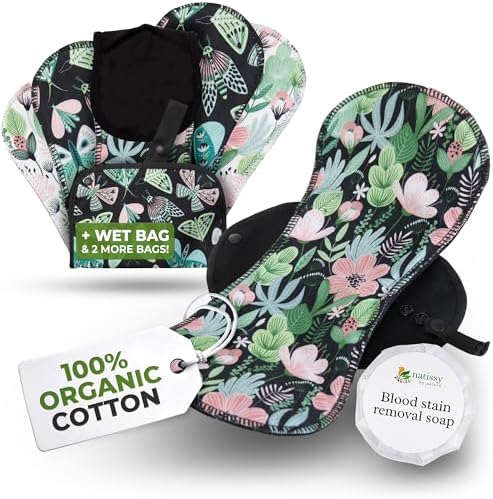 Eco Comfort Organic Cotton Reusable Period Pads, Light Flow, 6 Pack (S+M) image 7