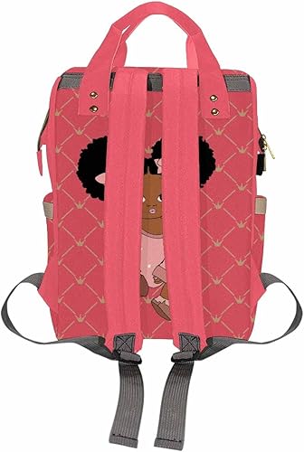 Miniatura 6 de Newcos Mochila para niñas con nombre personalizado africano para bebé niña, bolsa de pañales de princesa, mochila para mamás, bolsas de bebé,