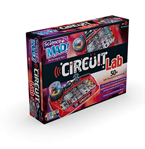 Science Mad Circuit Lab For Kids - Learn About An Introduction to Electronic Circuits With 50+ Safe Educational Experiments - Includes Light Magnetic and Touch Control 8+ Years