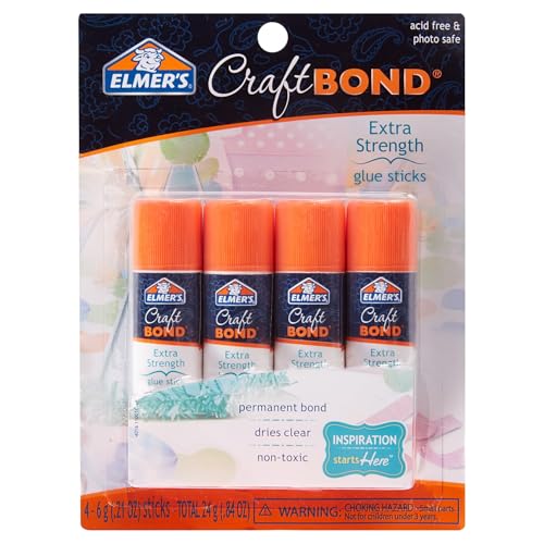 ELMERS CraftBond Extra Strength Glue Sticks, 6 Grams, 4 Count