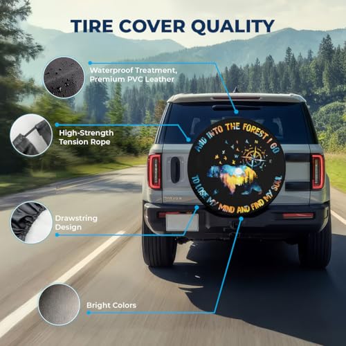 Image of GENANY Bear Inspiration Quote Father's Day PVC Spare Tire Cover for RV Trailer, Waterproof, Size 14 Fits 24-27 Inch