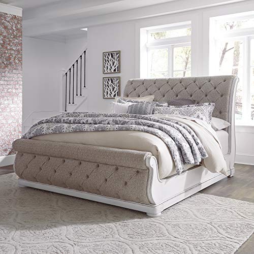 Liberty-Furniture-INDUSTRIES-Magnolia-Manor-King-Uph-Sleigh-Bed-W82-x-D105-x-H60-White Liberty Furniture INDUSTRIES Magnolia Manor King Uph Sleigh Bed W82 x D105 x H60 White