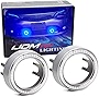 iJDMTOY One Pair Ultra Blue 40-SMD LED Halo Ring Angel Eyes Shrouds for Fog Light Customization or Headlight Retrofit DIY Use