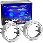 iJDMTOY One Pair Ultra Blue 40-SMD LED Halo Ring Angel Eyes Shrouds for Fog Light Customization or Headlight Retrofit DIY Use