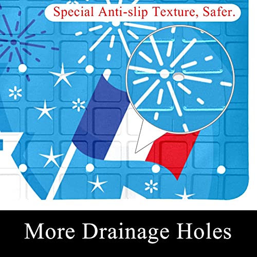 Tapis de douche antidérapant avec ventouses et trous de drainage