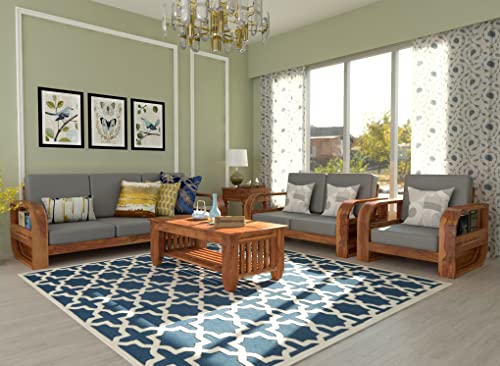 Mamta FurnitureWooden 6 Seater Sofa Set for Living Room, Six Seater Sofa with 40 Density Cushions for Office & Lounge, 3+2+1 Seater Sofa Sets for Home, Sheesham Wood, Honey Finish-image-18
