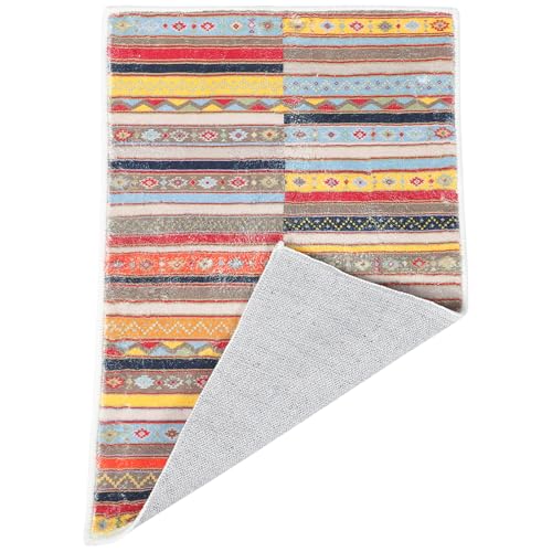 PACKOVE Alfombra Gruesa de Acrílico Estilo Étnico Turco para Habitación Infantil y Zonas de Alto Tránsito Función Antideslizante y Tacto