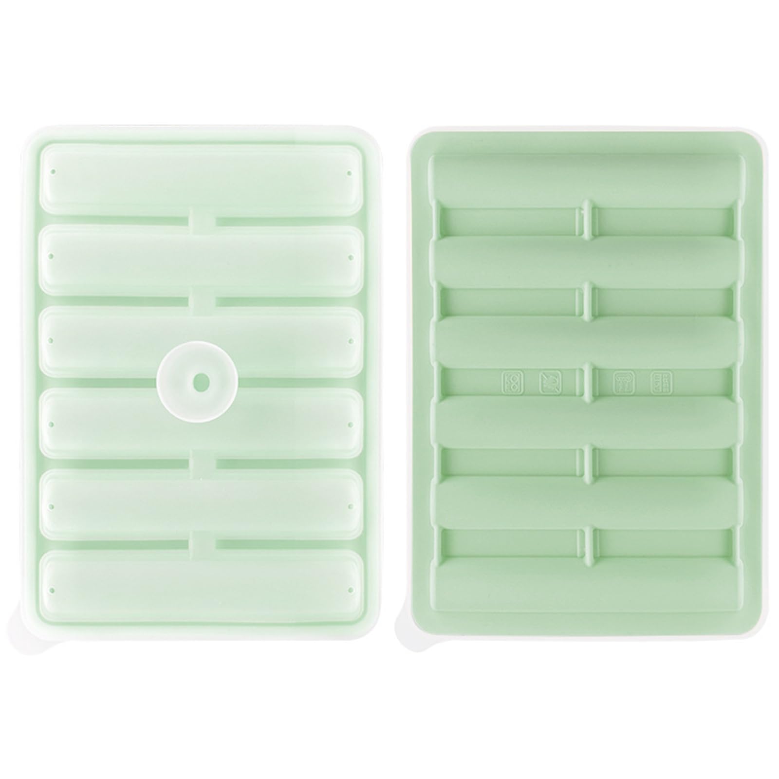 MALSSE 2Pcs Long Cylinders Shape Ices Cube Tray Easily Release Ices Cube Molds Food Grade Silicone Maker Mold Easily Clean Trays for Freezers Release