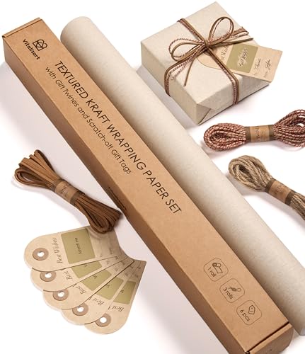 Textured Kraft Paper Gift Wrapping Set