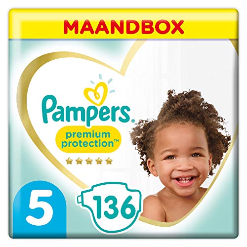 Pampers Premium Protection Luiers Maat 5 (11kg-16kg), 136 luiers
