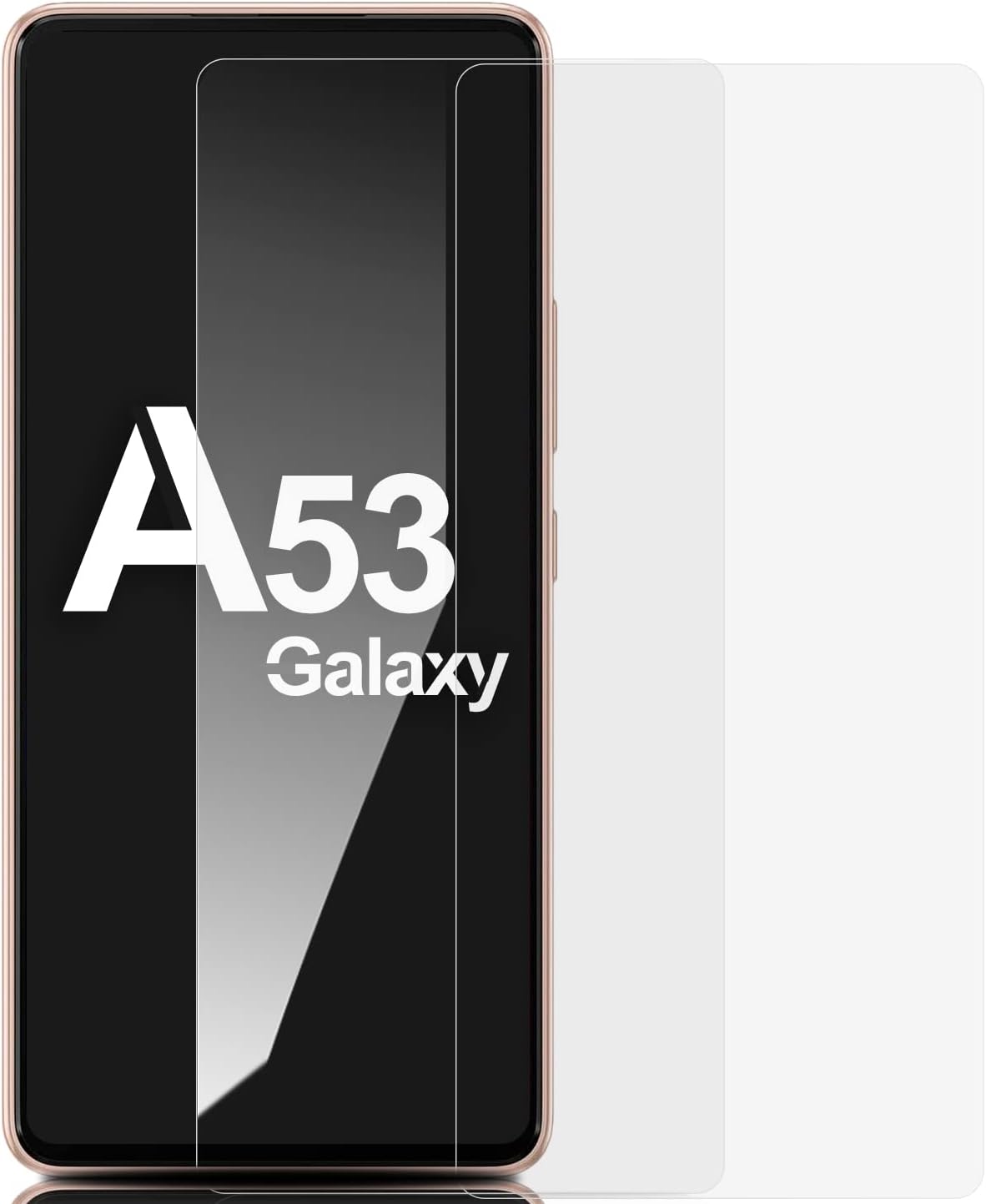 Three-Tree Tempered Glass Screen Protector for Samsung Galaxy A53, Pack of 2, 9H Hardness, Ultra Clear Screen Protector, Bubble-Free Anti-Oil Film, Anti-Scratch Screen Protector for Samsung A53-1