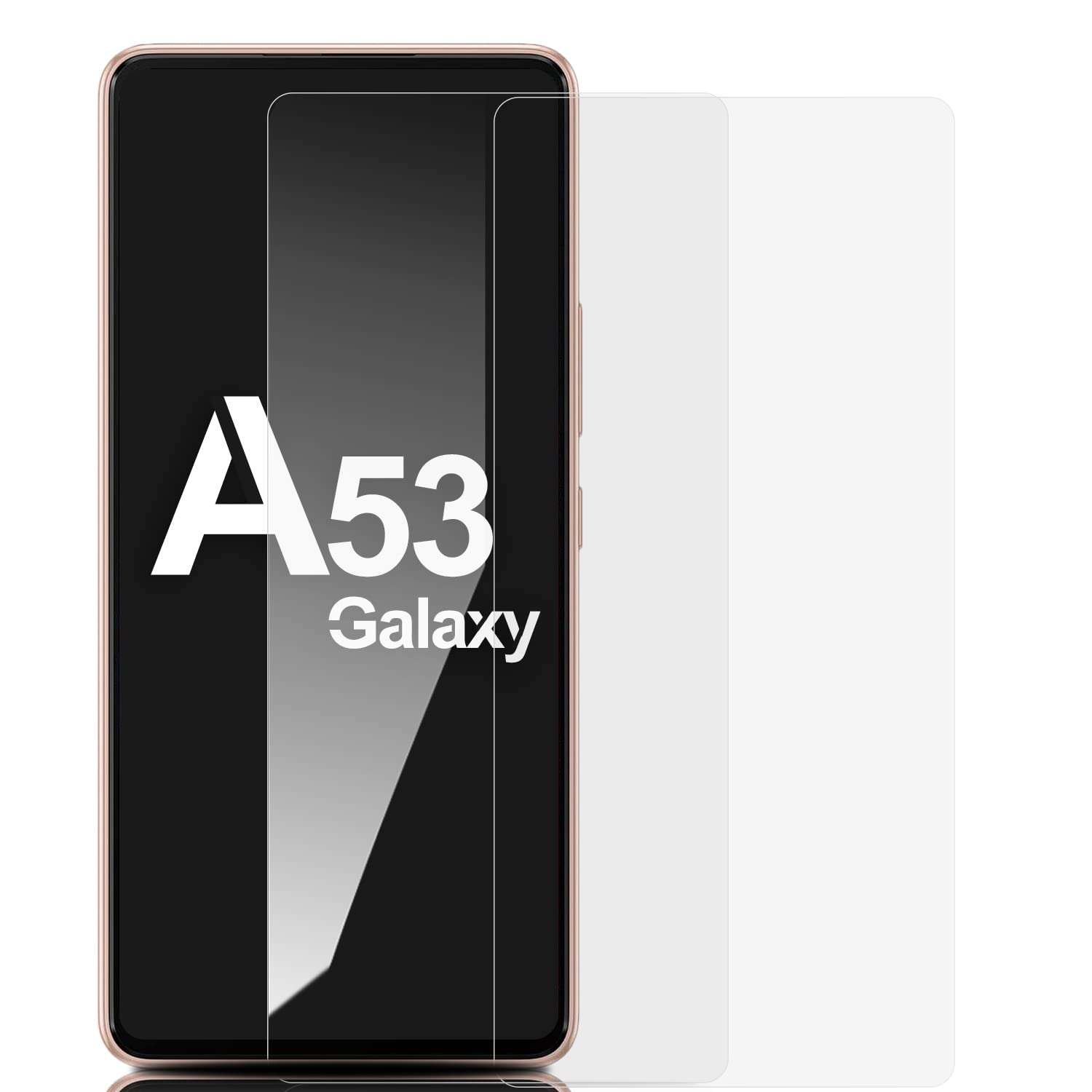 Three-Tree Tempered Glass Screen Protector for Samsung Galaxy A53, Pack of 2, 9H Hardness, Ultra Clear Screen Protector, Bubble-Free Anti-Oil Film, Anti-Scratch Screen Protector for Samsung A53-1