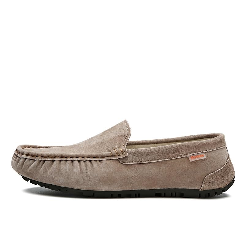 Loafers for Men Boat Shoes Nubuck Leather Solid Color Stitching Details Comfortable Slip Resistant Anti-Slip Fashion Slip-ons2