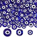 Taille:Les perles contre le mauvais œil ont 3 style, 3 brins, 152 pièces au total. 6MM:environ 6x3mm (0.24x0.12 pouces), trou:1mm (0.04 pouces), environ 65 pièce 1 brins; 8MM:environ 8x3.2mm (0.31x0.13 pouces), trou:1mm (0.04 pouces), environ 49 pièce 1 brins; 10MM:environ 10x4mm (0.39x0.16 pouces), trou:1mm (0.04 pouces), environ 38 pièce 1 brins