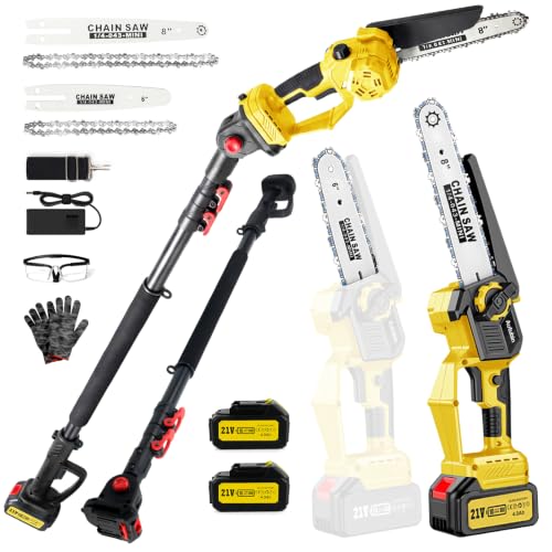 Image of 2-in-1 8 & 6 Inch Cordless Pole Saw for Tree Trimming,16FT Max Reach