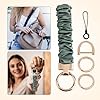 Tinoaly Schlüsselarmband, Elastisches Armband mit D-Ring Schlüsselanhänger Niedlicher Schlüsselbund Geeignet für Damen und Herren Autoschlüssel Geldbörse Karten (Army Grün) #4