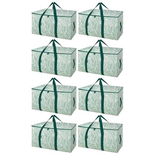Image of BALEINE 8-Pack Oversized Moving Bags with Reinforced Handles, Heavy-Duty Storage Tote for Clothes, Moving Supplies (Antique Folidage, 8-Pack)