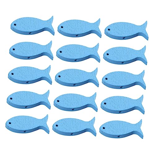 VICASKY Fish Decor 100pcs Creative Desktop Fish Adornment Wood Chip Bead Fish Dec