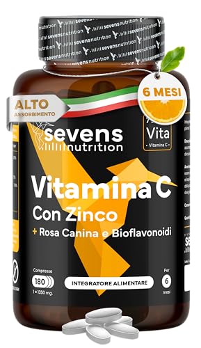 💊 ALTA DOSAGGIO: Formula potente con 1000 mg di vitamina C pura ad alta concentrazione, 10 mg di zinco, rosa canina ed estratti naturali di bioflavonoidi. Goditi 6 mesi di benessere continuo con una sola compressa al giorno, grazie alle 180 unità della nostra formula PREMIUM.