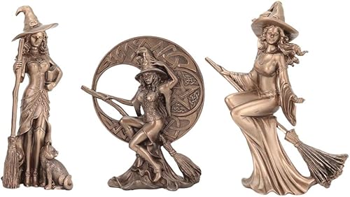 AYBAL Figuras de jardín de bruja, estatua de arte para el hogar, decoración de escritorio, estatua de bruja de Halloween, regalo temático de