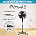 Comfort Zone Electric Oscillating Pedestal Fan, Stand Fan, 16 inch, 3 Speed, 90 Degree Oscillating Head, Adjustable Height and Tilt, Airflow 7.48 ft/sec, Ideal for Home, Bedroom & Office, CZST161BTEBK