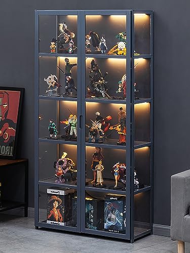 vitrinas para coleções vitrina expositora vitrine vitrine vidro vitrinas de vidro moldura de bambu natural, a porta do armário é dividida, selada e à prova de pó, fácil de instalar e