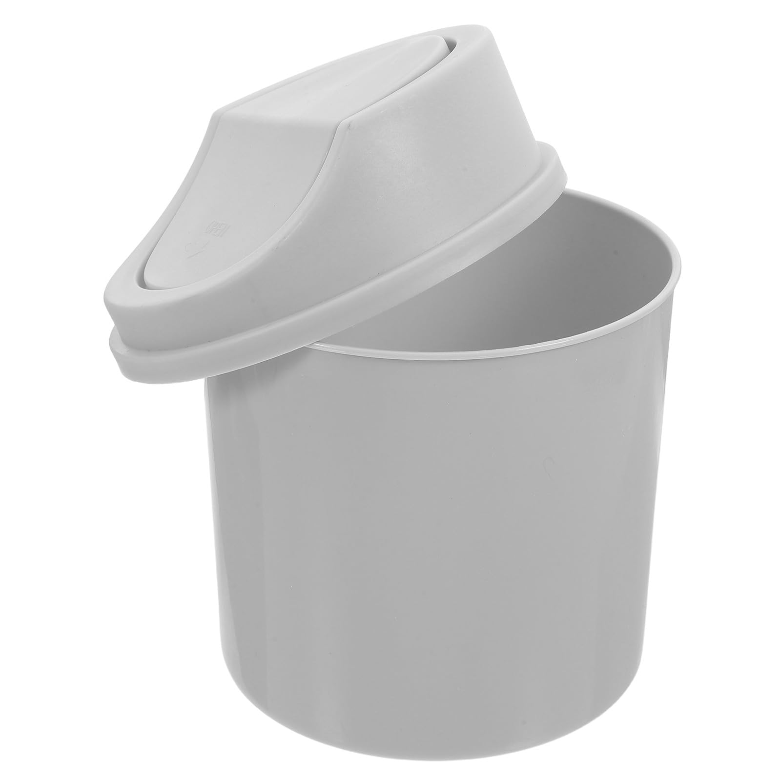 Mini Desktop Trash Can with Swing Lid 2l Plastic Tabletop Garbage Bin for Office Bedroom and Small Space