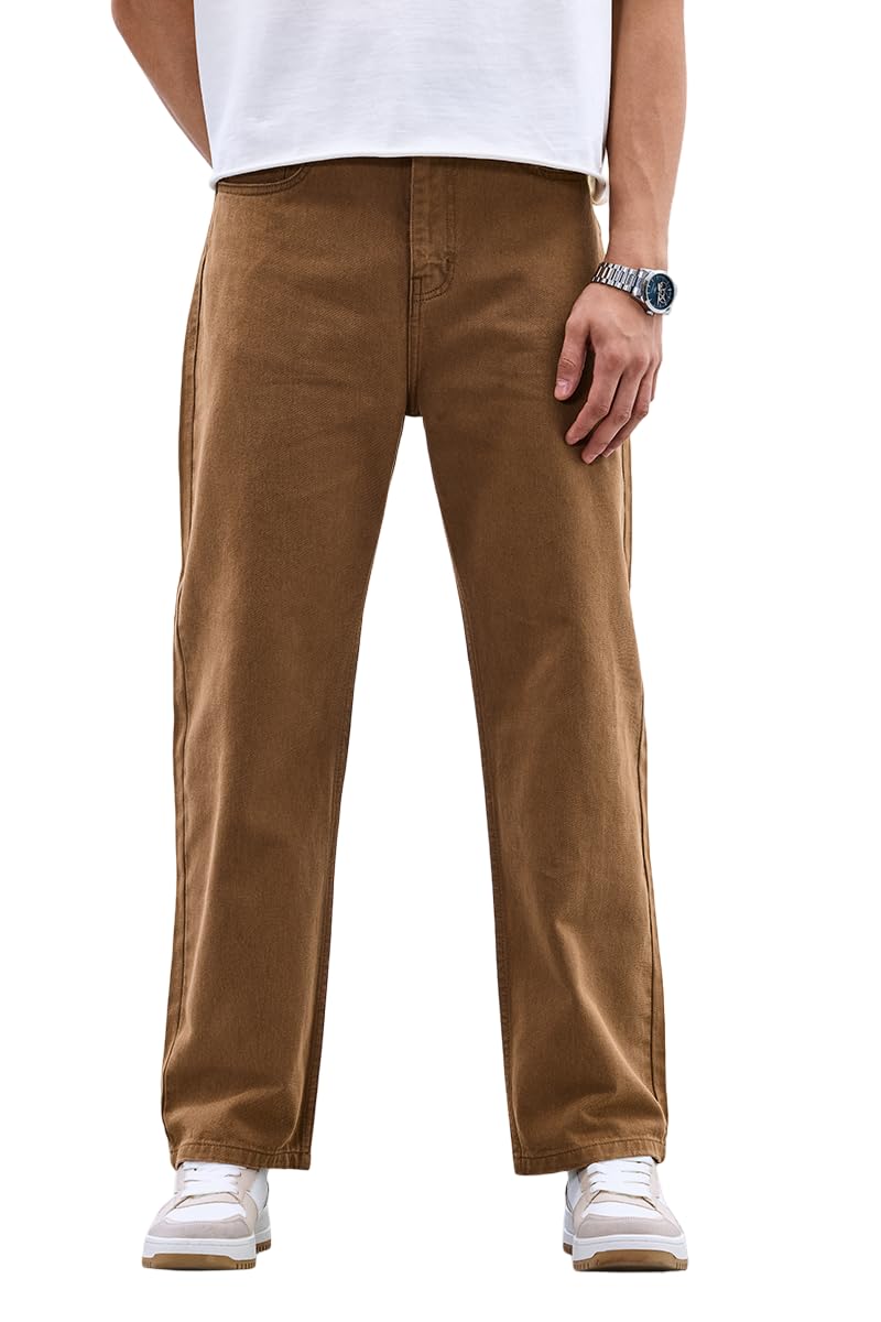 snitch Men Jeans | Relaxed Baggy Fit Wide-Leg Design | Durable 100% Cotton Woven Fabric with Light Fading | Perfect for Casual & Street Wear-picture-34