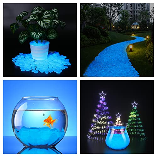 Image of Kaiyuan Dynasty 100Pcs 15-20mm Glow in The Dark Stones Blue Glow Stones Glowing Rocks Luminous Pebbles for Outdoor Decor,Garden Yard,Walkway,Pathway