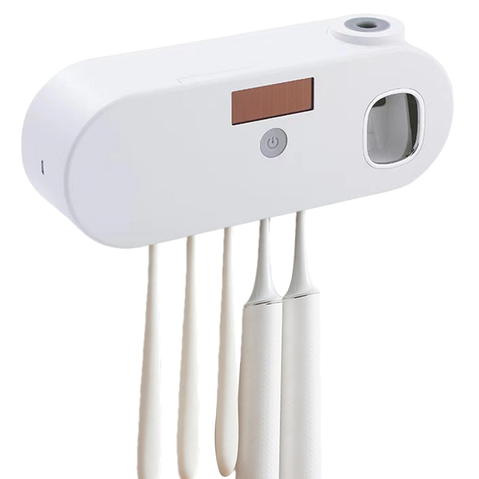 Porta spazzolino da denti a parete, detergente per sterilizzatore per | spazzolino da denti, supporto da bagno senza foratura, detergente intelligente, dispenser automatico di dentifricio