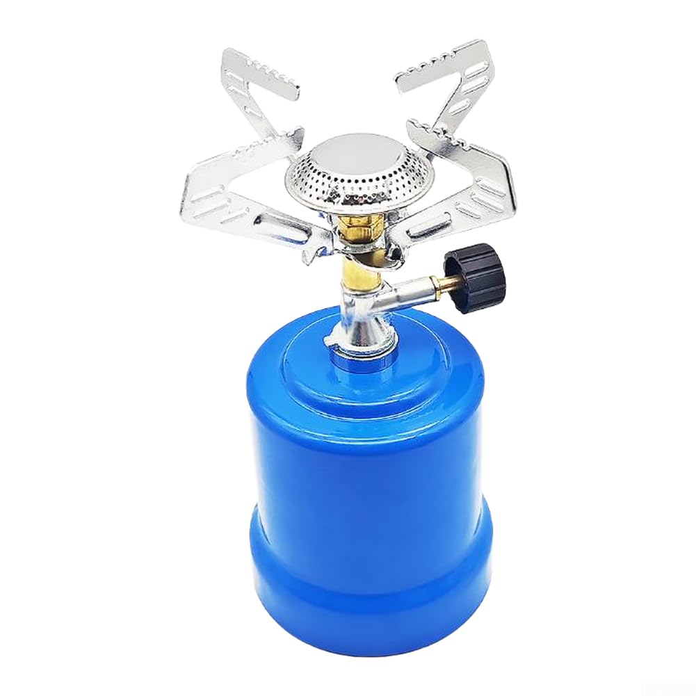 Hornillo Gas para portátil Válvula Aguja 190g Estable Hornillo(Silver 10.5 * 10.5 * 22cm)