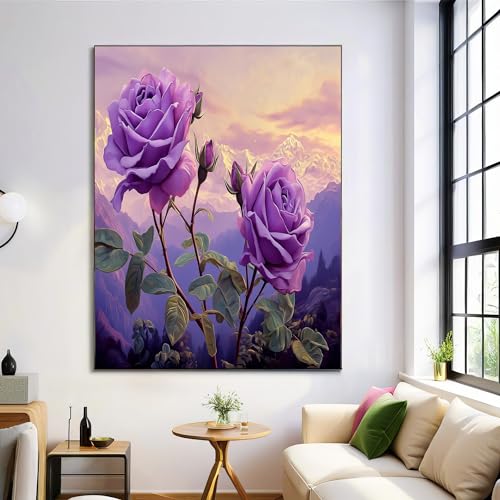 Toile Rose Violette Style Fantastique : Poésie Visuelle pour Votre Décoration