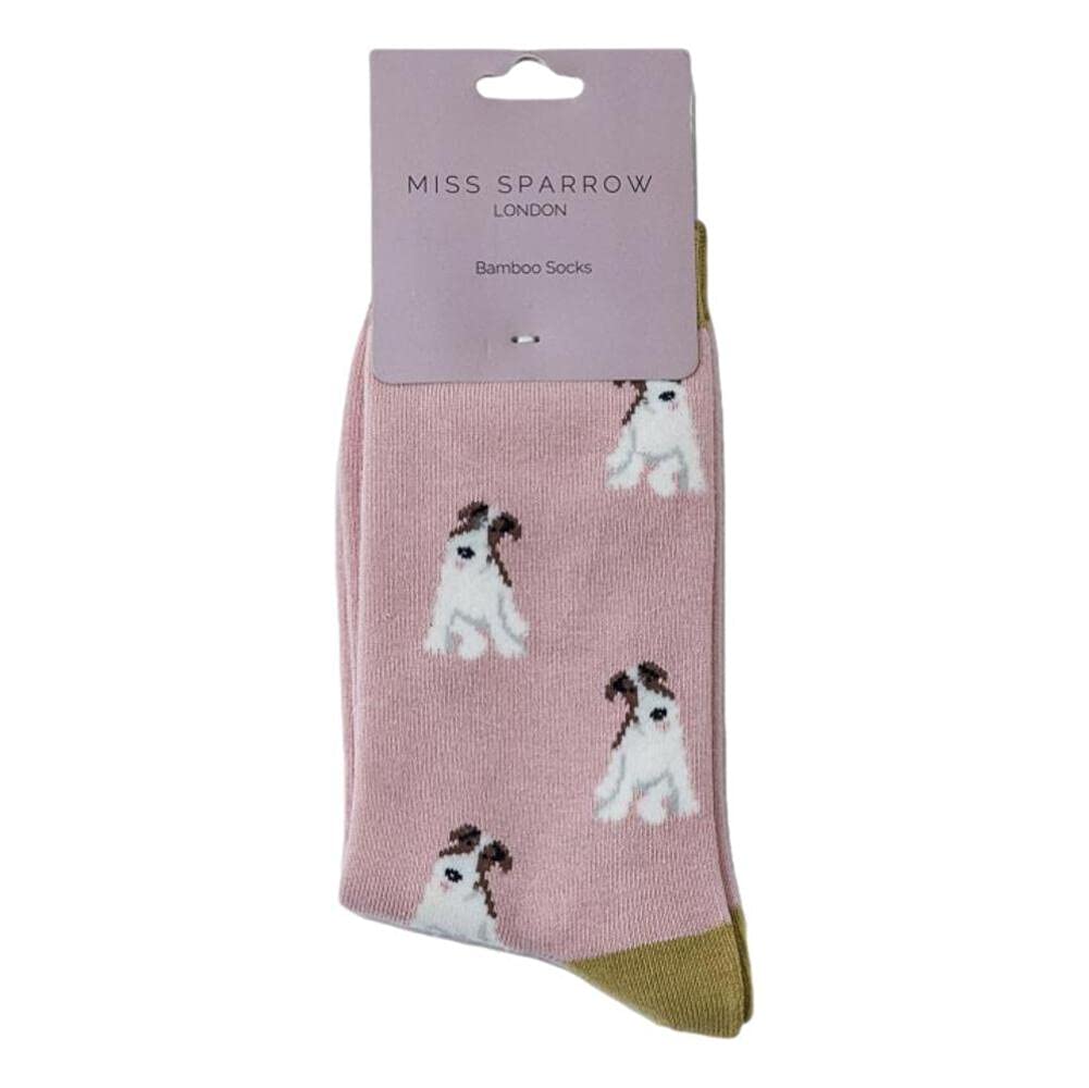 GONDMAX Miss Sparrow Fox Terrier Dusky Pink Women's Novelty Socks Adult One Size