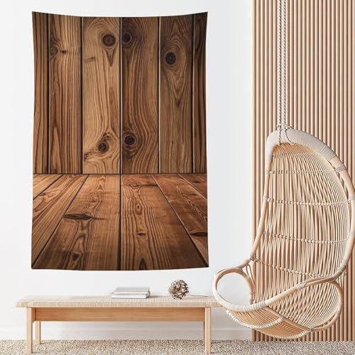 Tapisserie murale large tissu doux motif chêne rustique vintage et léger