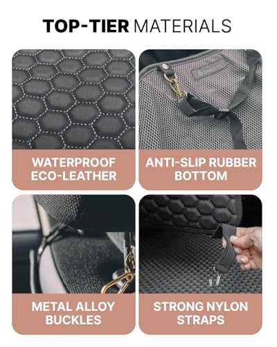 image for Owleys Premium Leather Car Seat Protector for Back Seat - Back Seat Co