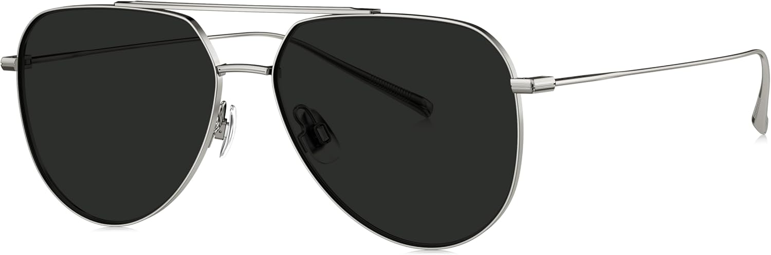 BOLON Ultra Lightweight Full Titanium Classic Aviator Polarized Sunglasses, Exclusive Eyewear Brand of EssilorLuxottica BOLON Ultra Lightweight Full Titanium Classic Aviator Polarized Sunglasses, Exclusive Eyewear Brand of EssilorLuxottica