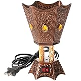 Bakhoor Electric Incense Burner Middle Eastern Style Tabletop Electric Censer Censer Metal Incense Burner for Home Office Yoga Spa Decor Copper (US Plug)