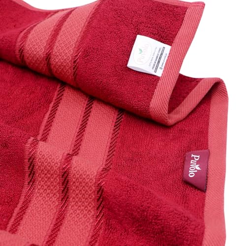Image of Premium Bamboo Bath Towel, 550 GSM, Ultra-Soft, Quick-Drying, 3X More Absorbent (Red Maroon)
