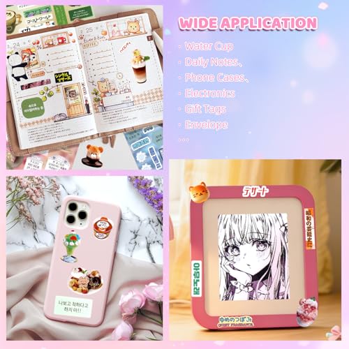 Image of 1300Pcs Cute Scrapbook Stickers Travel Y2k Japanese Sticker Book for Adult Kawaii Korean Stickers for Journaling Laser Aesthetic Sticker Glitter Toploader Decor for DIY Card Art Crafts 45 Page Time